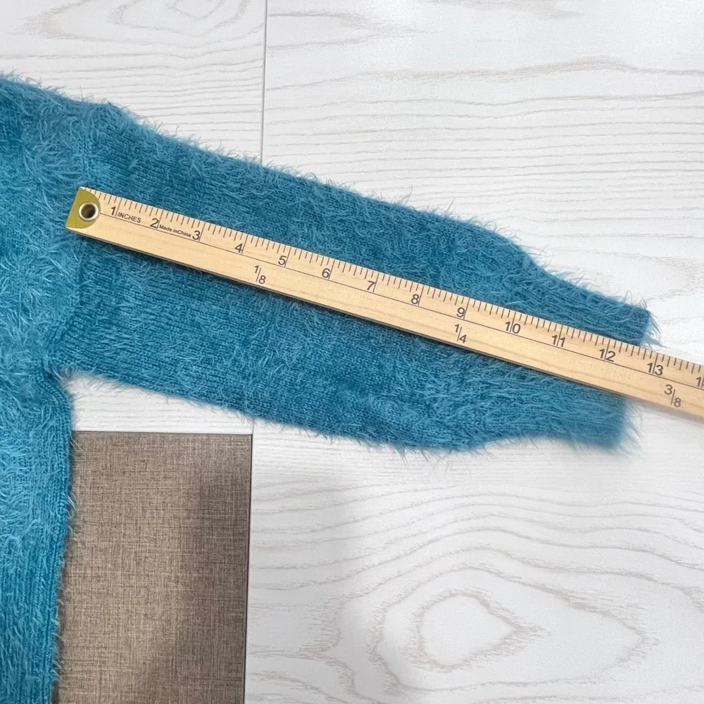 Justice Woodstock Peanuts Hoodie Sweater Girls XS 5/6 Sea Blue Fuzzy Holiday